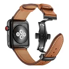 Ремешок из натуральной кожи для Apple watch band 44 мм 40 мм, браслет для iwatch band 42 мм 38 мм, apple watch series 6 se 5 4 3 2 SE