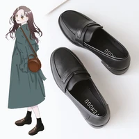 2020 jk uniform shoes with suit small shoes japanese women jk round head black leather shoes english flat