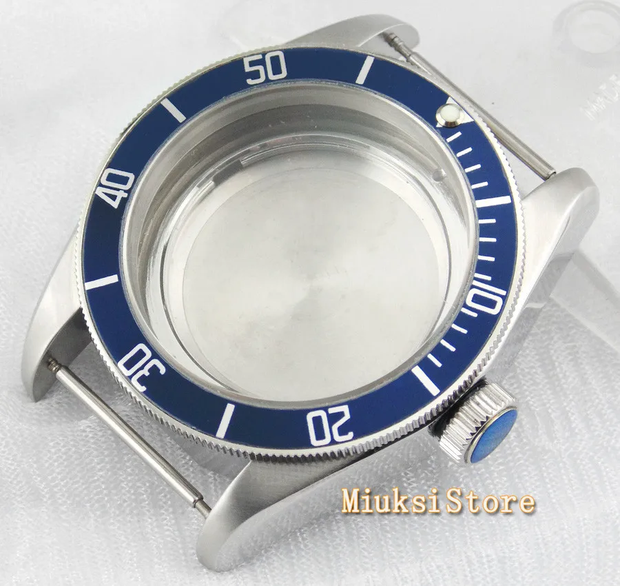 Чехол для часов с синим сапфировым стеклом 41 мм подходит ETA 2836/2824 Mingzhu 2813 Miyota 82 series