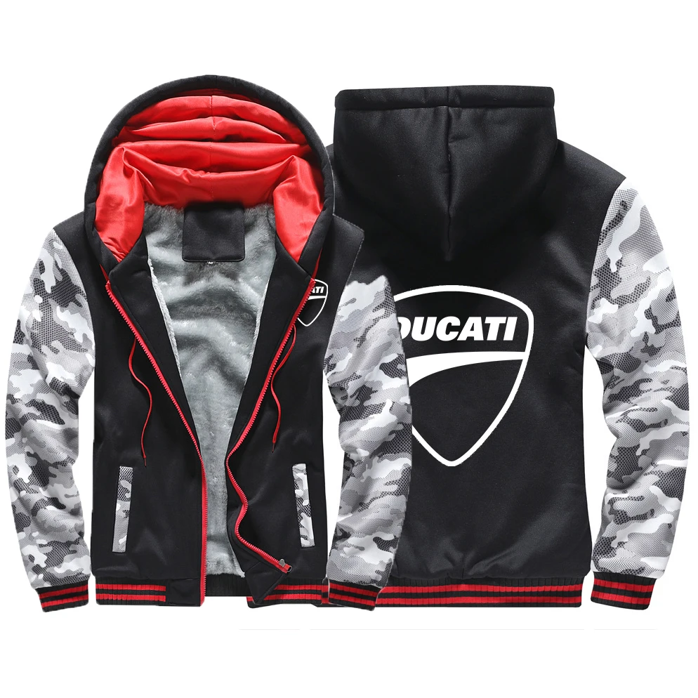 

Толстовка Ducati мужская с капюшоном на молнии, утепленная Удобная Дизайнерская куртка с хлопковой подкладкой и принтом, пальто, 2021