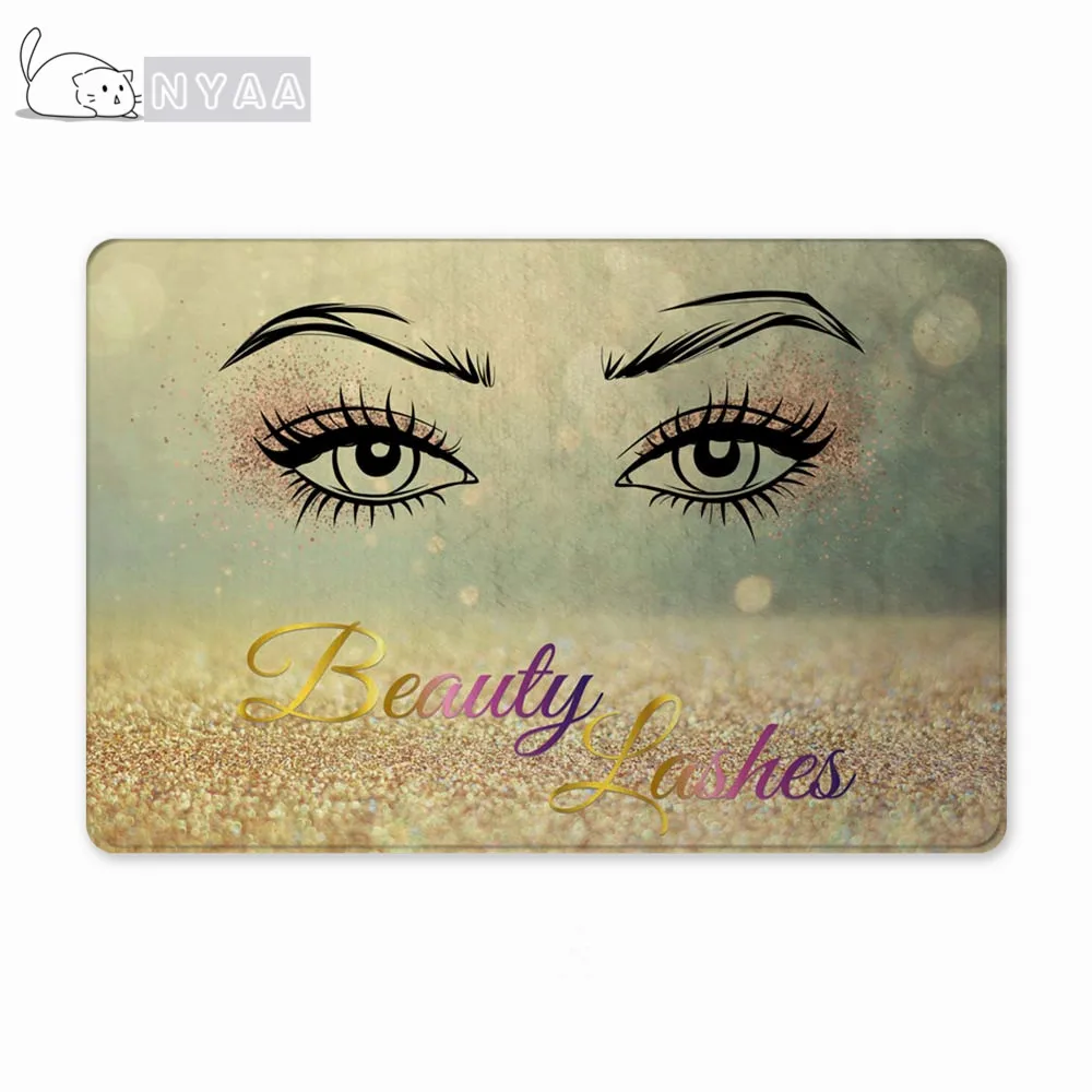 Коврик придверный резиновый розовое золото с блестками | Дом и сад