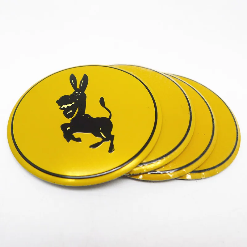 

4pcs 65mm Wheel Center Hub Cap Sticker Badge Emblem For Fiat Donkey Horse Accessories