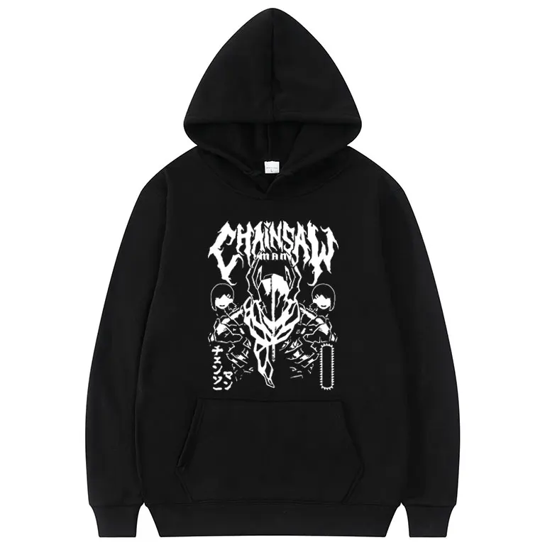 

2021 Fashion Manga Style Hoodie Chainsaw Man Print Sweatshirt Couples Oversized EU Size Clothes Men Women Fleece Cotton Hoodies
