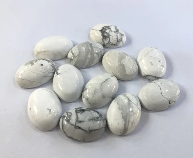 

Новое поступление, оптовая продажа, бусины из драгоценных камней Howlite 13x18 мм, овальные бусины с натуральным плоским дном для изготовления юв...