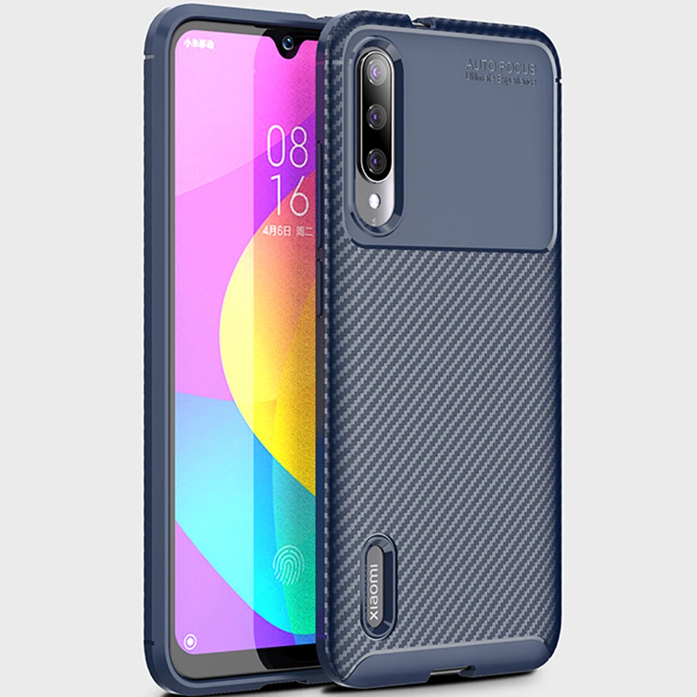 Для Xiaomi mi CC9e чехол мягкий силиконовый задняя крышка из углеродного волокна ТПУ