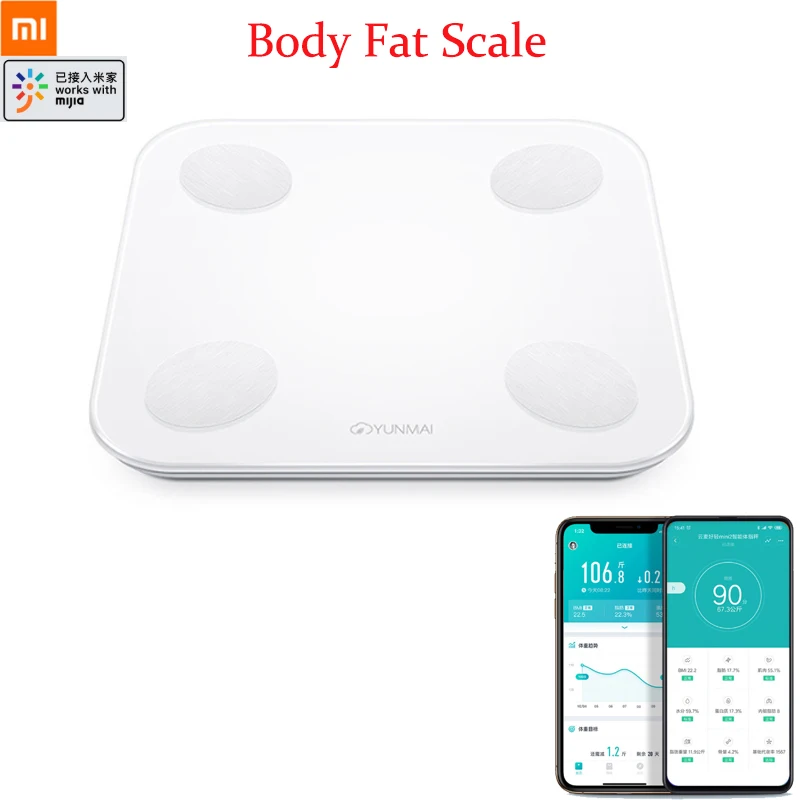XIAOMI MiJIA YUNMAI умные напольные весы Mini2 Ванная Комната Вес BMI фитнес электронный светодиодный цифровой работы с Mi Home APP