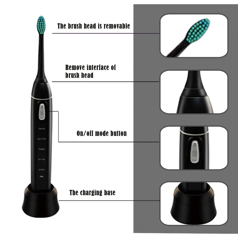 1 Pcs Toothbrush Electric Head Smart Electric Head Toothbrush Ultrasonic Automatic Induction Adult Toothbrush Brush Head Brush