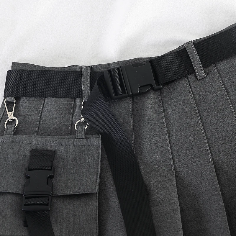 S-5XL Женская юбка оверсайз черная Y2k корейская мода панк уличная оснастка