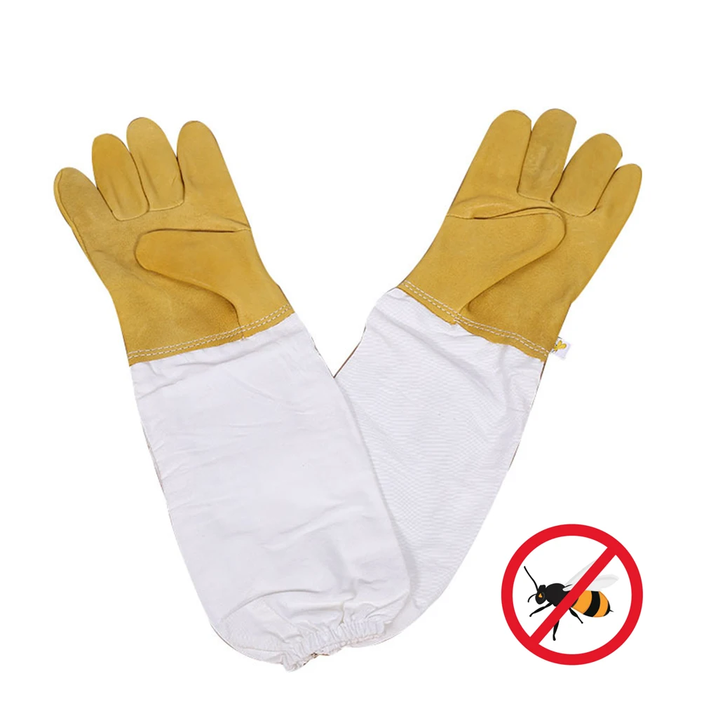 Профессиональные пчеловодческие защитные перчатки из овчины парусины против