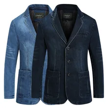 New Mens Denim Blazer Men Fashion Cotton Vintage Suit Jacket 4XL Male Blue Coat Denim Jacket Men Slim Fit Jeans Blazers Outwear (4)