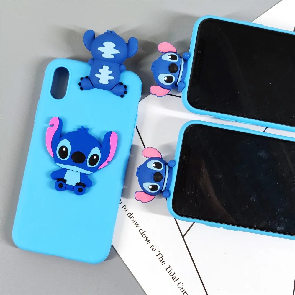 Мультфильм 3D маленький Стич куклы чехол для samsung Galaxy A70 A60 A50 A40 A30 A20 A10 M10 M20 M30 Карамельный цвет Мягкий ТПУ чехол для телефона