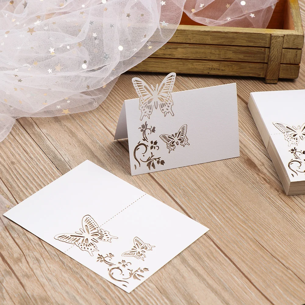 50 шт. белая кружевная Имя Место карты Свадебные украшения настольный декор стол