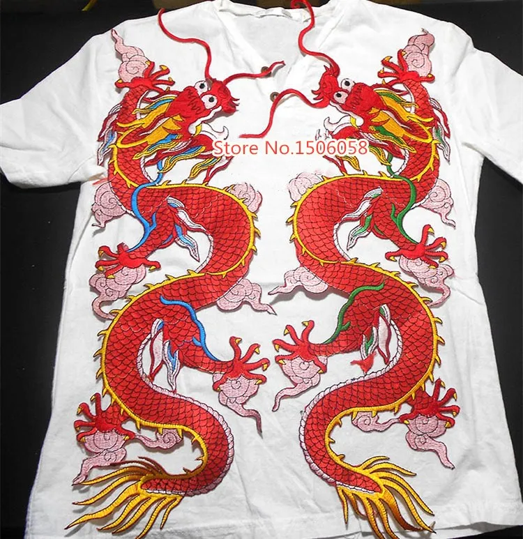 1 пара/лот изысканная вышитая ткань с драконом может использоваться для