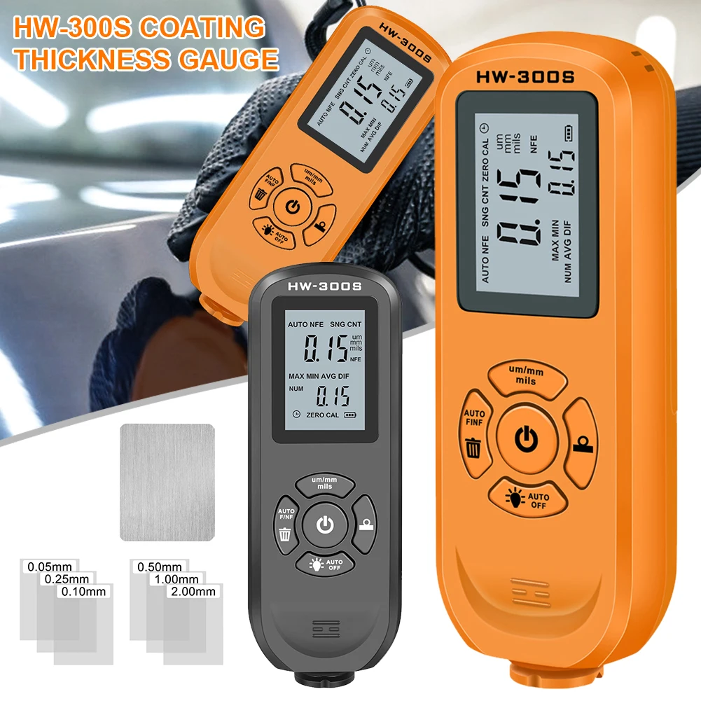 

Coating Thickness Gauge 0-2000um Battery Operated Car Painting Depth Meter Gauge Precise Film Thickness Tester Measuring Tool