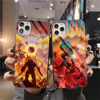 doom game skull phone case tempered glass for iphone 12 pro max mini 11 pro xr xs max 8 x 7 6s 6 plus se 2020 cover