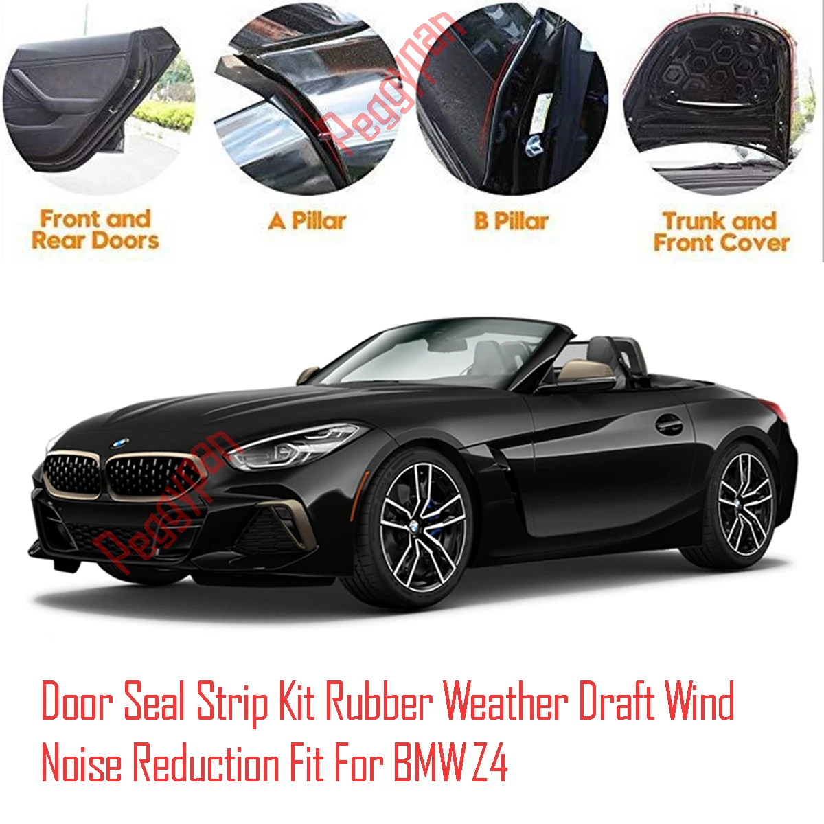 Door Seal Strip Kit Self Adhesive Window Engine Cover Soundproof Rubber Weather Draft Wind Noise Reduction Fit For BMW Z4