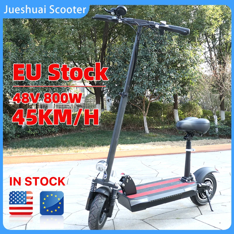 

800W Electric Scooters for Adults 45KM/H 26A Battery 70KM E Scooter Seat Folding Monopattino Elettrico 10 Inch Big Tire EU Stock