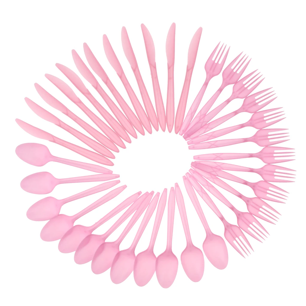 Одноразовые пластиковые бриллиантовые ножи 36 шт./компл. с розовым единорогом