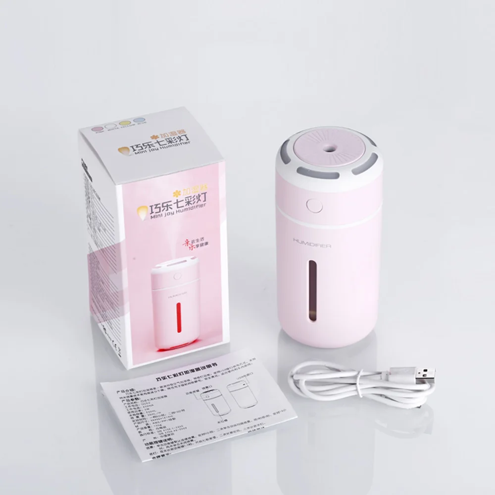 

230ml Cartoon Cup USB Humidifier Mini Ultrasonic Car Mist Maker with 7 Colors LED Night Lamps Office Desktop Air Purifier
