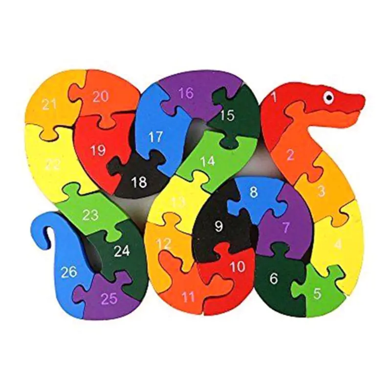 Алфавит головоломка строительные блоки животные деревянный пазл деревянные