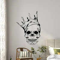 skull diadem wall decal crown corona poster artwork dead vinyl wall sticker home wall art decor teen kids boys room decor b061