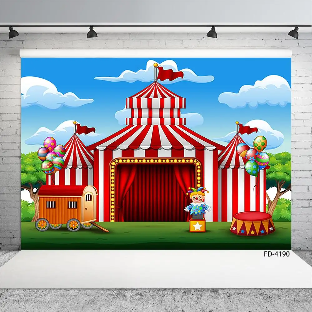 

Цирковая сцена красная палатка пастбище Фотофон фотография Фон детский душ дети фотография фон реквизит для фотостудии