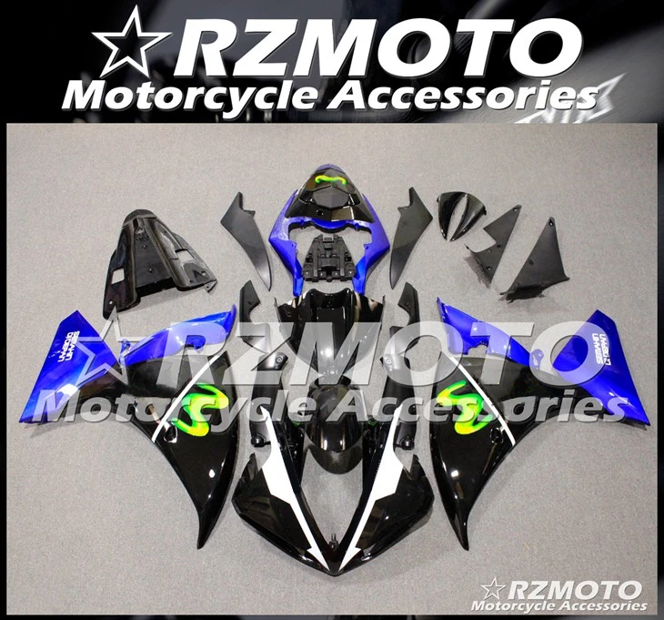

Высококачественные литьевые формы, новые комплекты обтекателей из АБС-пластика для Yamaha YZF R1 2009 2010 2011, комплект обтекателей черного и синего ...