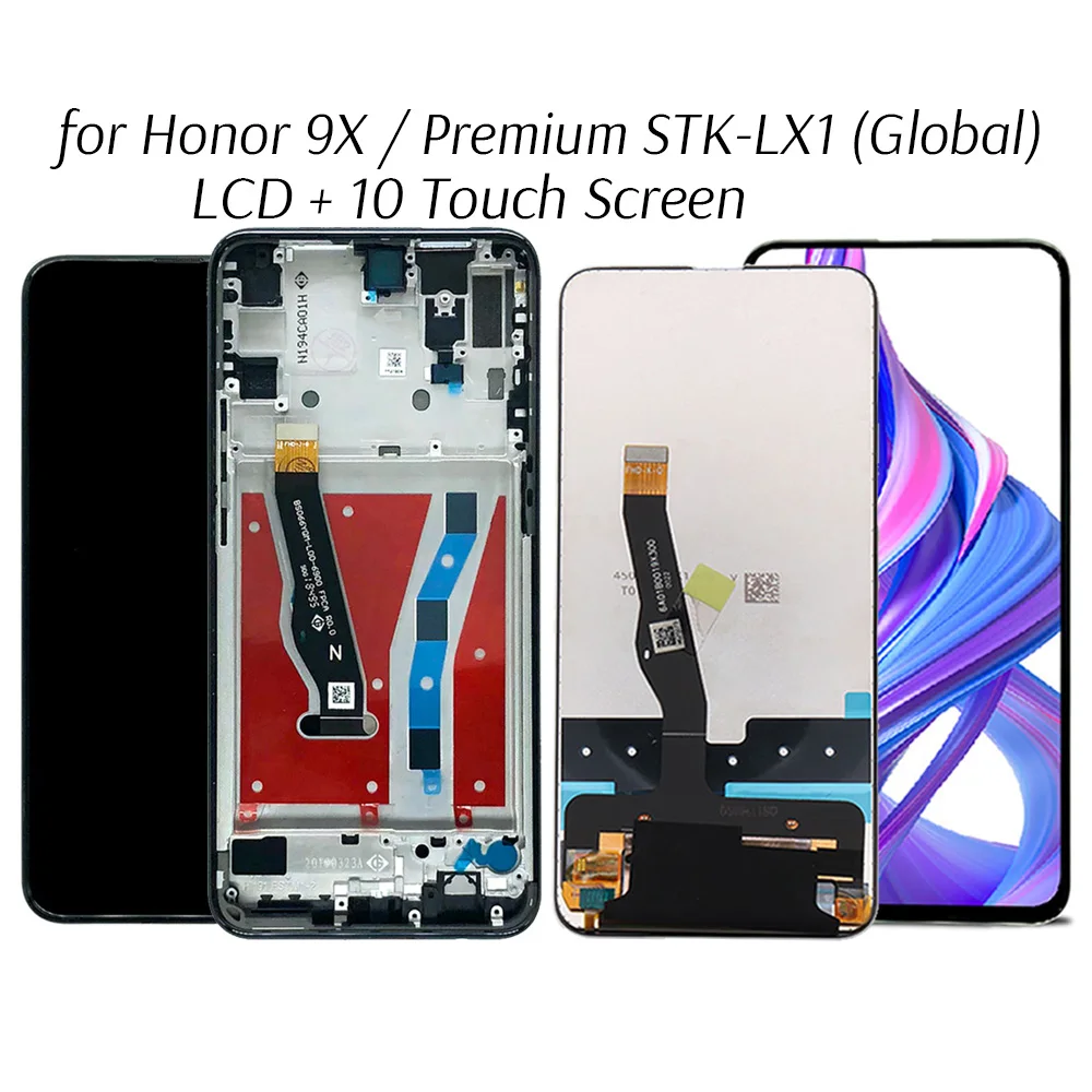 

Lcd Screen For Honor 9X 9 X Premium STK-LX1 LCD Display 10 Touch Screen Replacement Tested Mobile Phone LCD Digitizer Spare Part