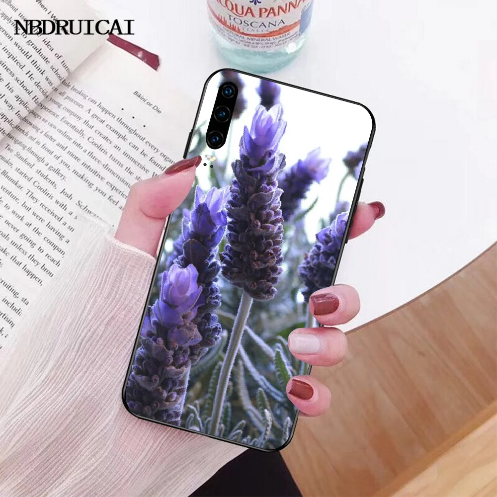 Мягкий черный чехол для телефона NBDRUICAI с лавандой и фиолетовыми цветами Huawei Honor 20