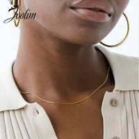 joolim jewelry pvd gold finish western style short thin choker necklace stylish stainless steel necklace