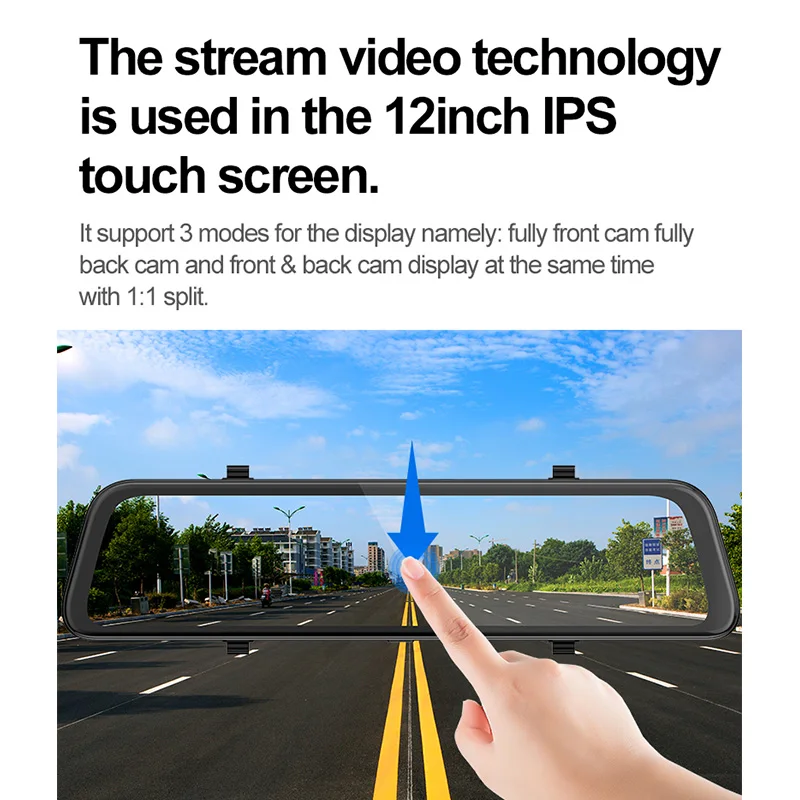1440P Автомобильный видеорегистратор Камера 1" Full Touch ips экран 2K разрешение автомобильный видеорегистратор заднего вида зеркало двойной объектив видеорегистратор с ночным видением
