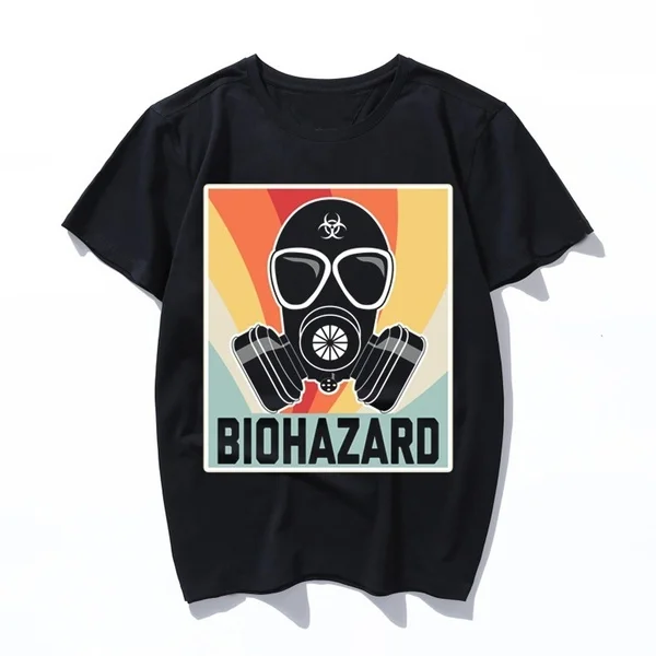 

gas mask retro biohazard Vintage Black Men T-Shirt Cotton Cool Casual Pride T Shirt Men Unisex Fashion For Men And Women