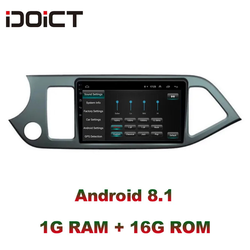 IDOICT Android 8 1 автомобильный DVD плеер GPS навигация Мультимедиа для KIA PICANTO Morning 2011 2014