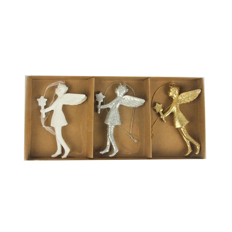 

3 Pieces Angel Girl Resin Pendant Christmas Tree Decor Hanging Ornament for Xmas Home Party Holiday Decor Christmas Ornaments