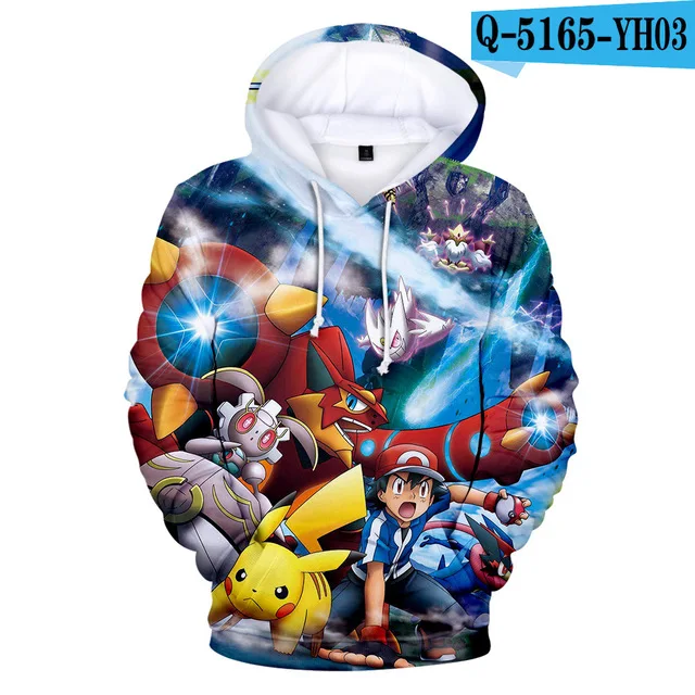 3-20 Years Hoodies Pokemon Umbreon Pikachu 3D Printed Hoodie Boys Girls Harajuku Sweatshirt Streetwear Jacket Coat Kids Clothes - Цвет: 3dwy-308