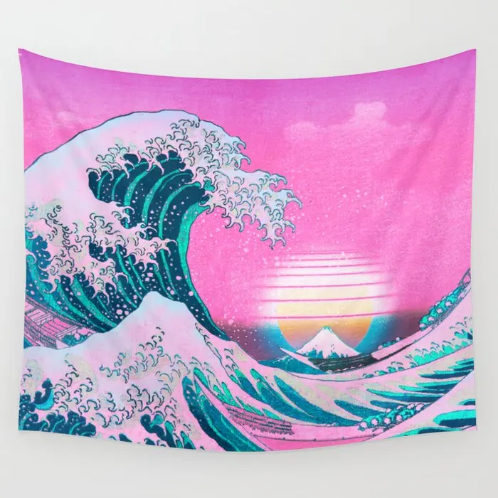

Purple Sunset Ocean Waves Tapestry Background Wall Covering Home Decoration Blanket Bedroom Wall Hanging Tapestries
