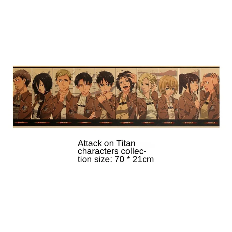 

Classic Vintage Anime Attack on Titan Cartoon Figure Poster Room Decoration Restaurant Cafe Home Decor Kraft Paper Wall Posters