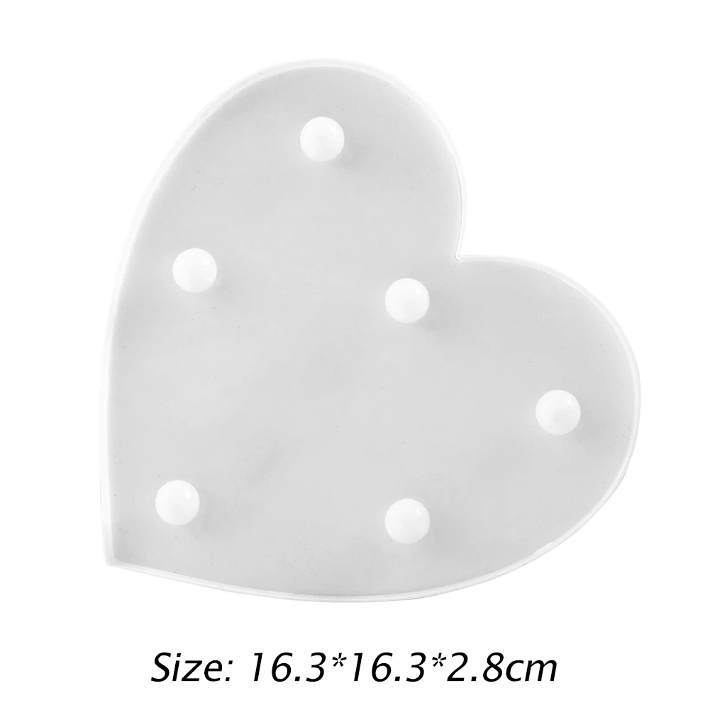 

LED Love Heart Shape Night Light Desktop Ornaments Lamps for Proposal Wedding Festival Arrangement Home Bedroom Table Decor#38