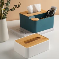 tissue box with bamboo cover napkin holder home storage boxes dispenser case office organizer for toilet bathroom bedroom