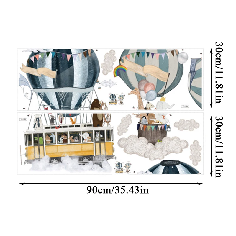 Мультяшные воздушные шары наклейки на стену животные детская комната украшение