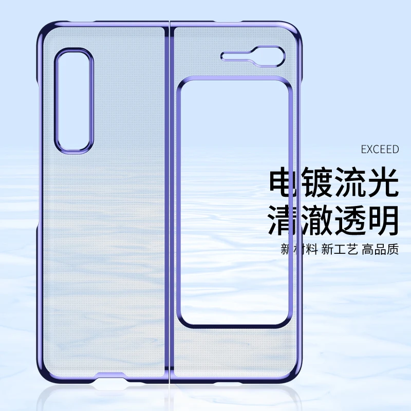 For Samsung Galaxy Z Fold 1 Case Luxury Transparent Electroplated PC Full Protective Case For Galaxy Z Fold W20 Shockproof Cover
