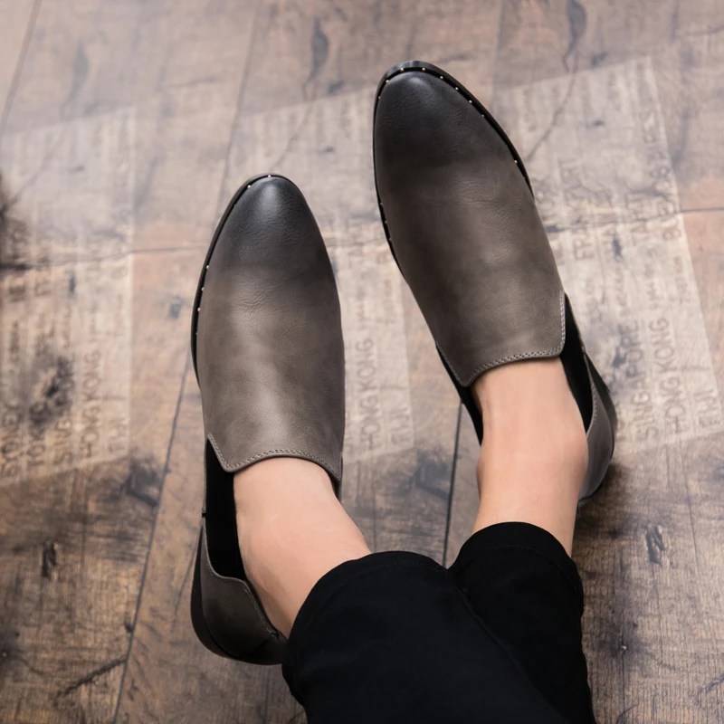 Весна 2020 г. новые официальные туфли мужские кожаные в итальянском стиле черные