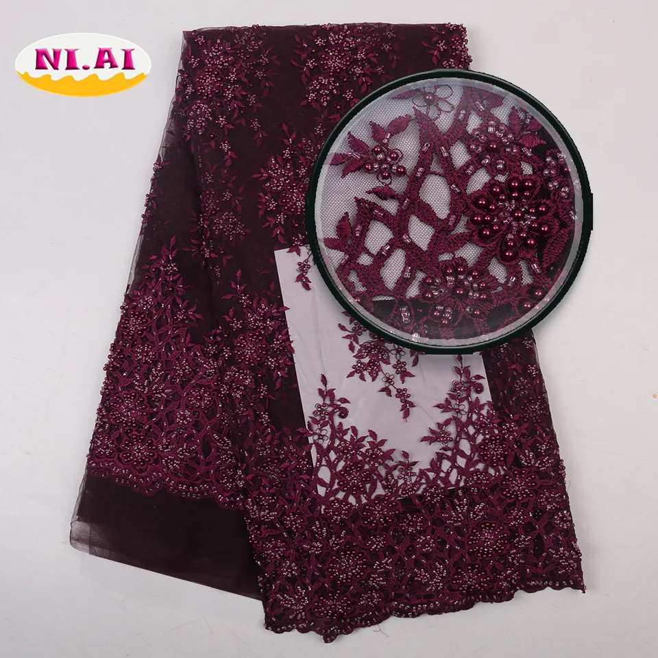 Роскошные кружевные ткани 3D сетчатая ткань ручной работы тюлевое кружево с