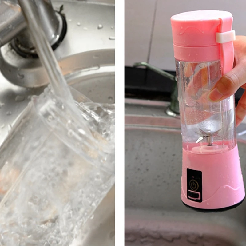 

380Ml Portable Juicer USB Rechargeable 6 Blades Juicer Smoothie Blender Machine Mixer Mini Juice Cup