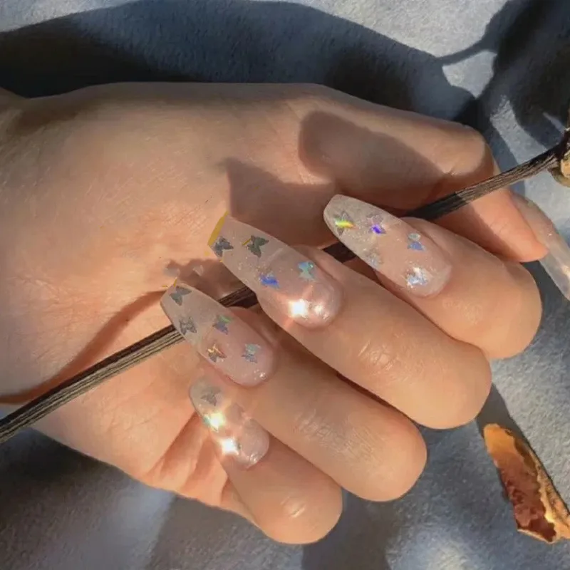 Блестки для ногтей в виде бабочки 3 упаковки | Дом и сад