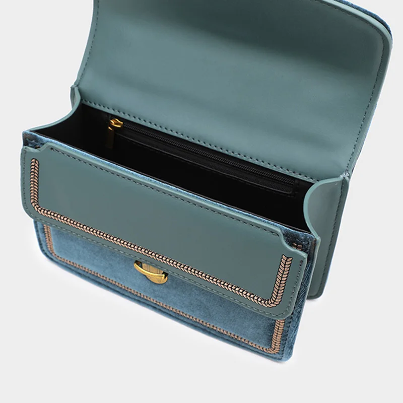 Черная синяя зеленая Роскошная вышитая бархатная сумка для женщин брендовые