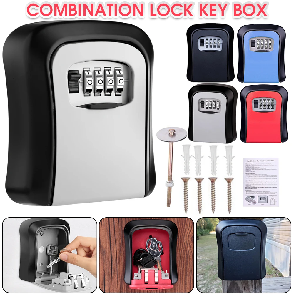 

Password Key Box Decoration Key Code Box Key Storage Lock Box Wall Mounted Password Box Outdoor Waterproof Key Safe Lock Box