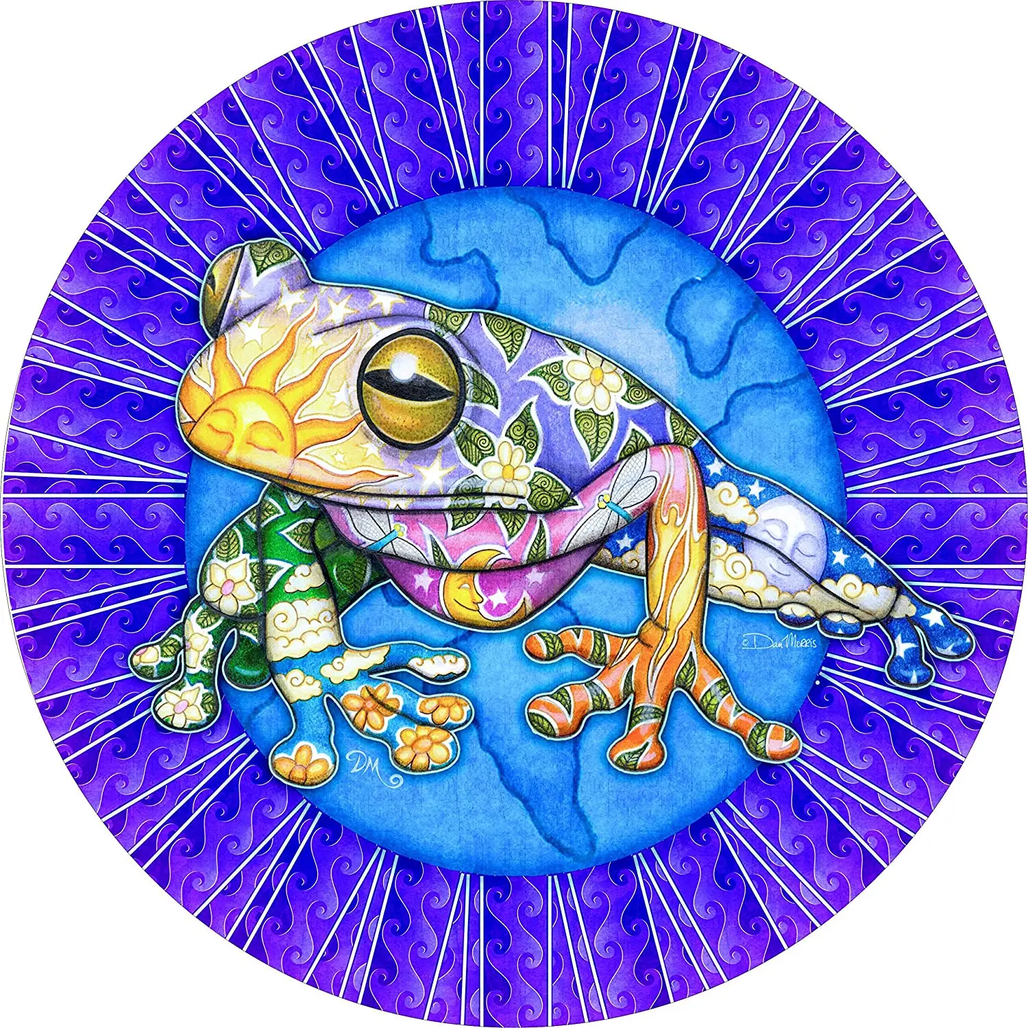 

TIRE COVER CENTRAL Earth Frog Sun Moon Spare Tire Cover ( Custom Sized to Any