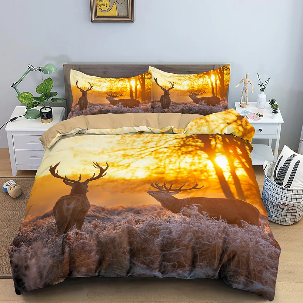 Комплект постельного белья из микрофибры с принтом диких животных |