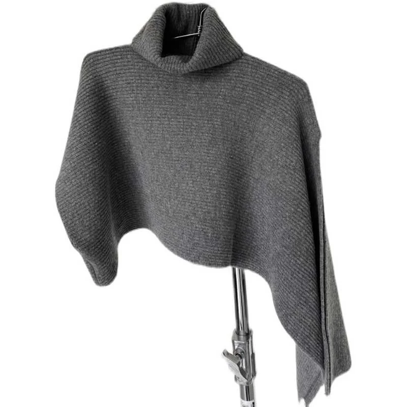 Свитер Женский вязаный без рукавов с асимметричным свободным воротником